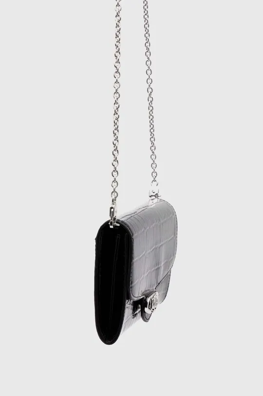 Δερμάτινη τσάντα ώμου Lauren Ralph Lauren μαύρο