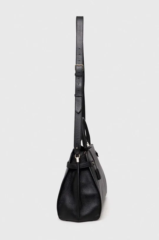 Δερμάτινη τσάντα Coccinelle μαύρο