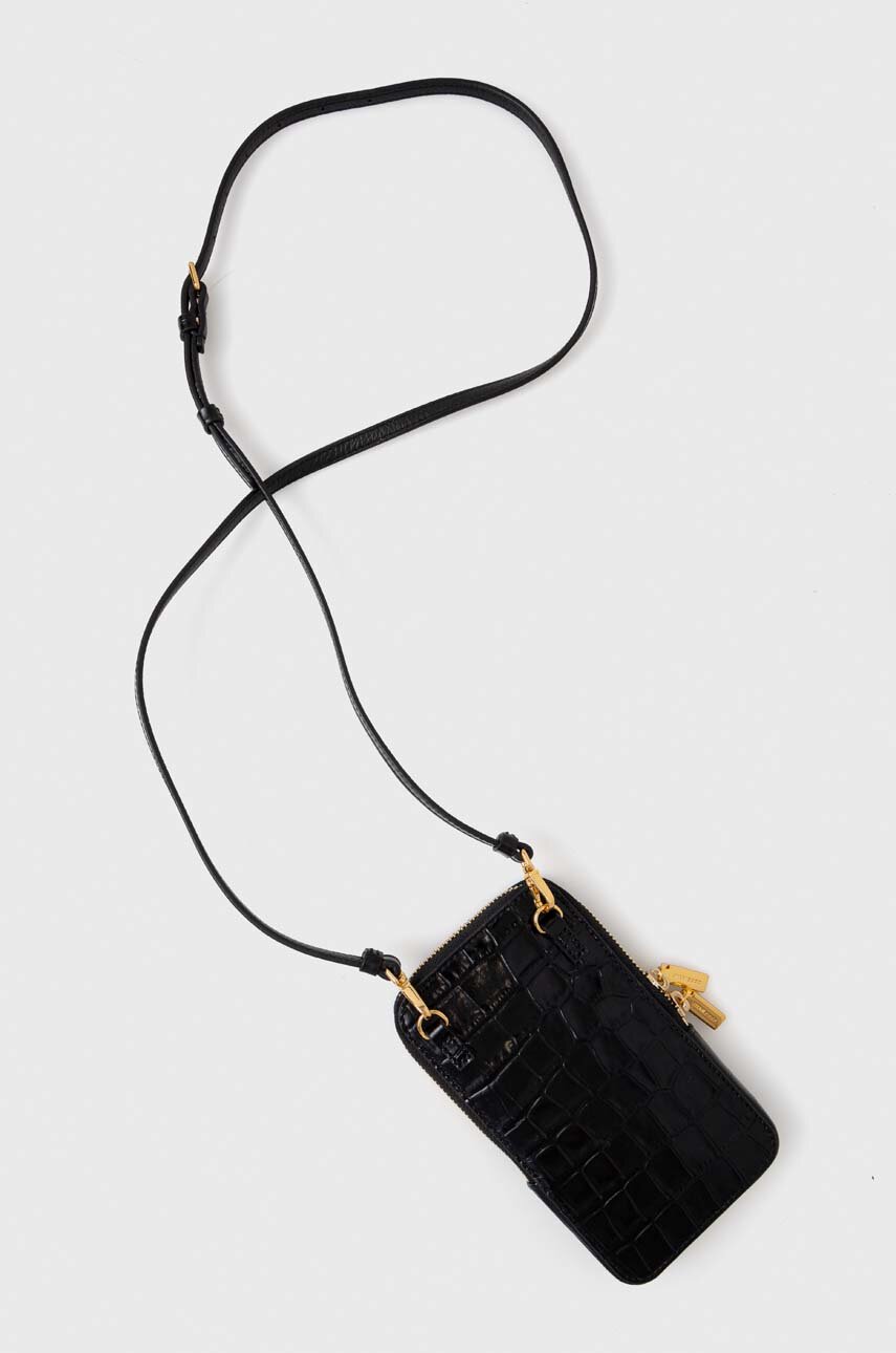 Кожаный чехол на телефон Coccinelle цвет чёрный | ANSWEAR.ua