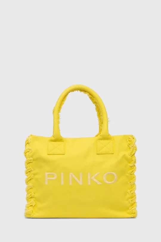 žltá Bavlnená taška Pinko Dámsky