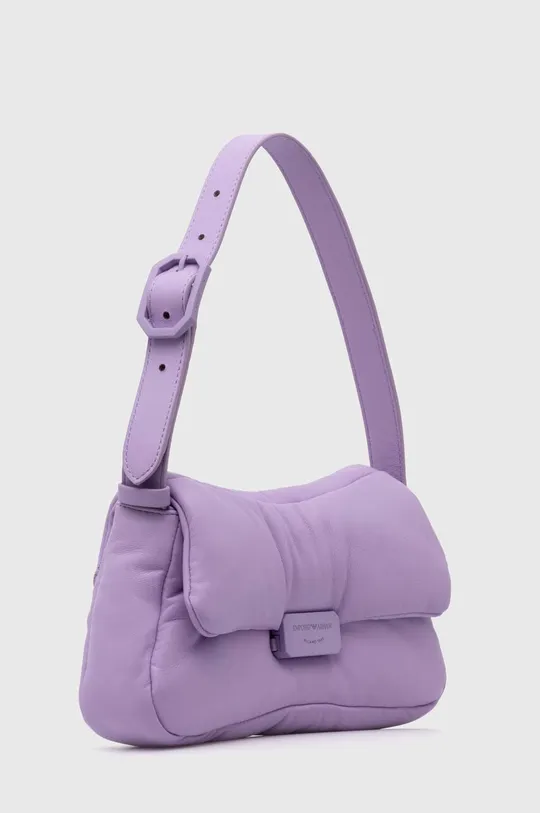 Usnjena torbica Emporio Armani vijolična