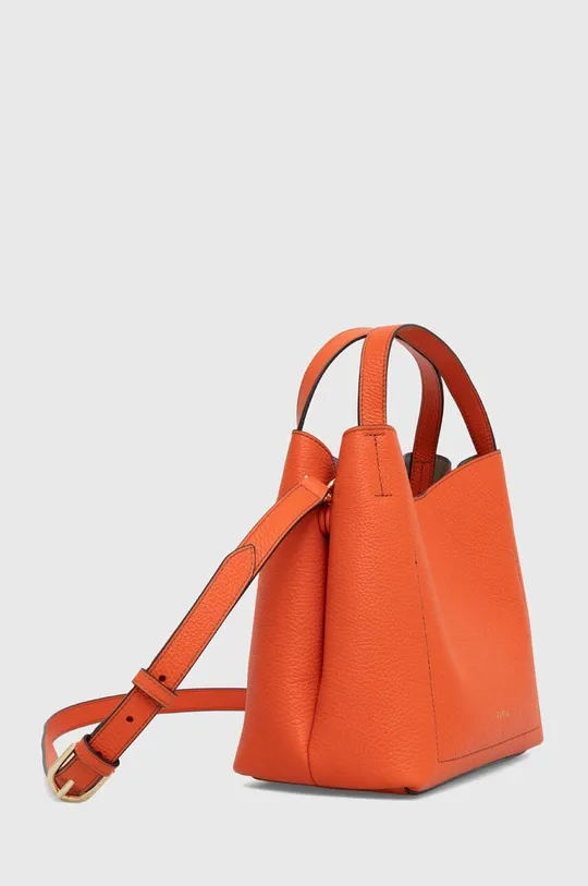 Δερμάτινη τσάντα Furla πορτοκαλί