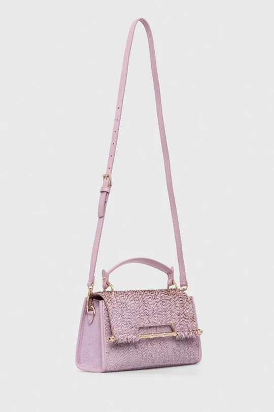 Usnjena torbica Guess IRIS vijolična