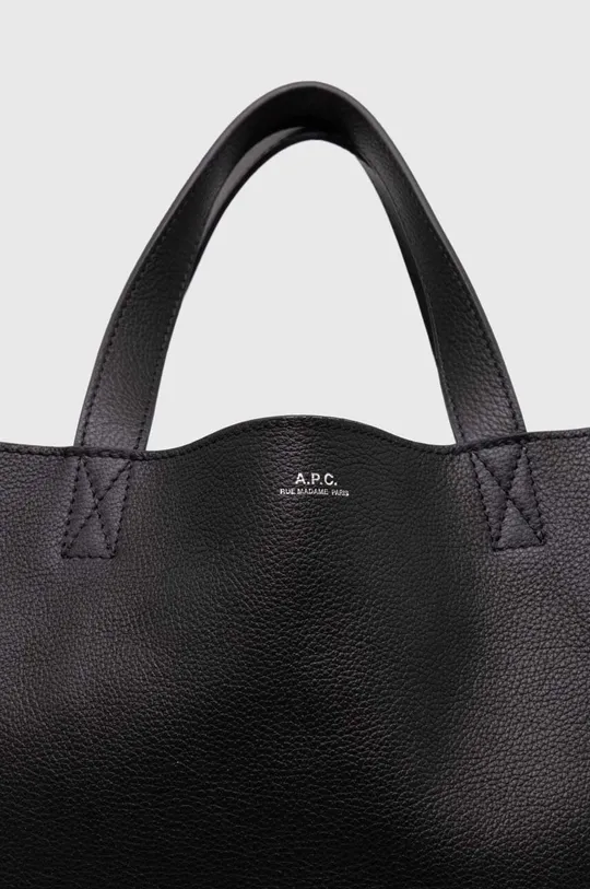 black A.P.C. leather handbag Cabas Maiko Medium Horizontal