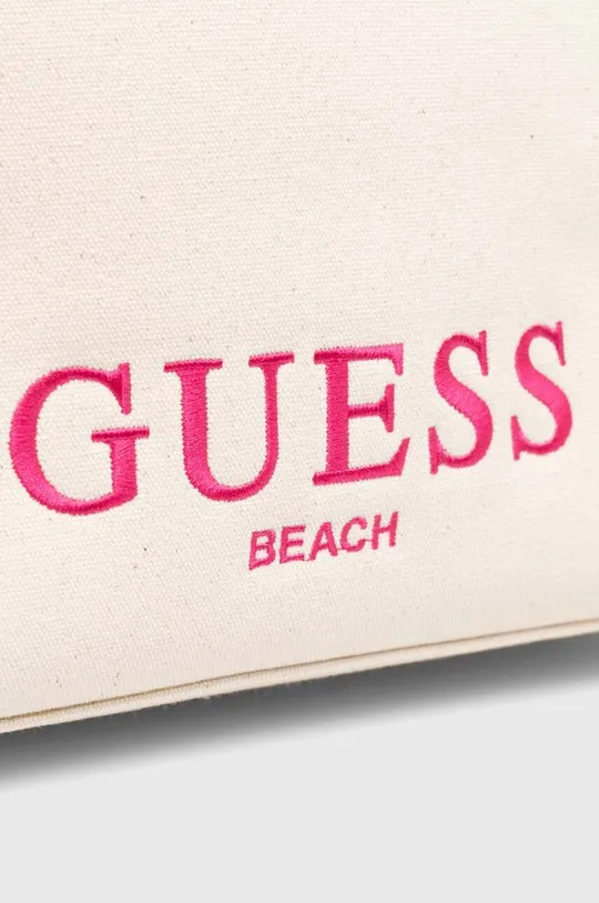 beżowy Guess torba plażowa CANVAS