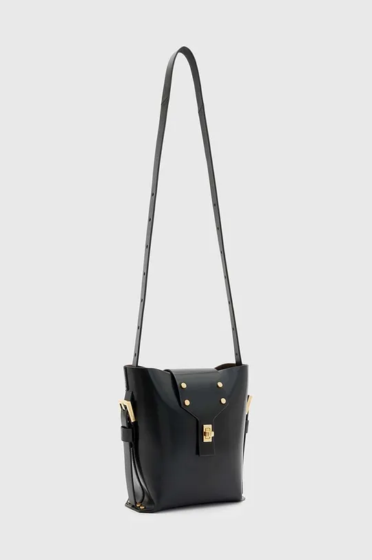 Kožená kabelka AllSaints MIRO čierna