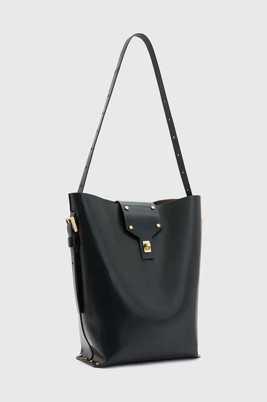 Usnjena torbica AllSaints MIRO črna