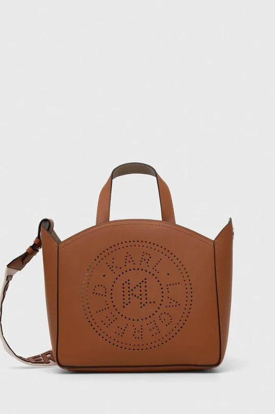 коричневый Кожаная сумочка Karl Lagerfeld Женский