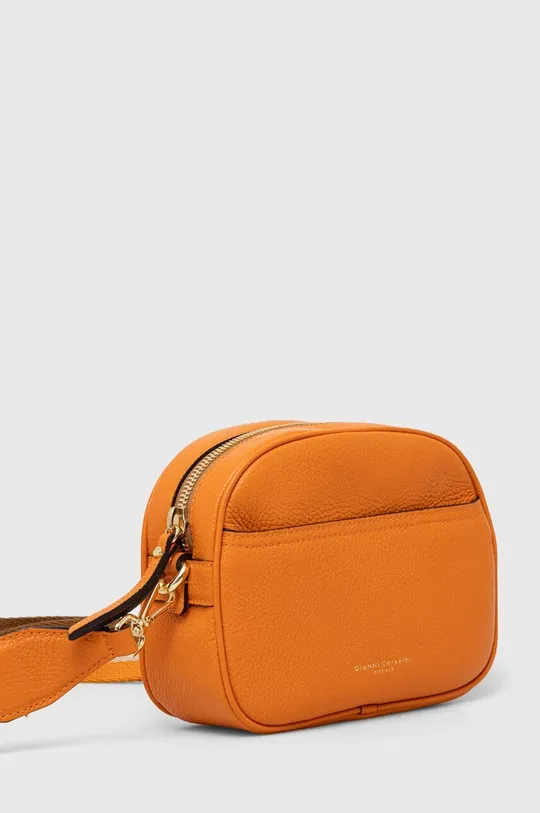 Usnjena torbica Gianni Chiarini oranžna