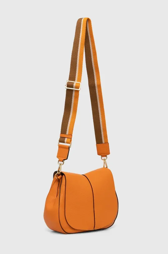 Kožená kabelka Gianni Chiarini oranžová