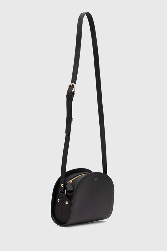 A.P.C. borsa a mano in pelle sac demi-lune nero