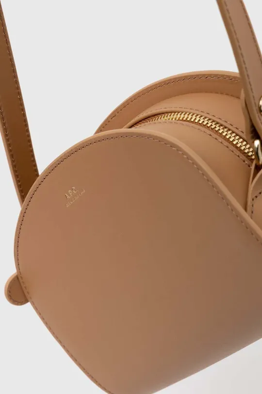 beige A.P.C. leather handbag sac demi-lune mini