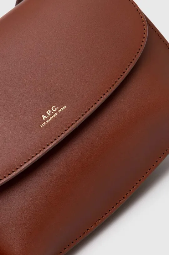 brown A.P.C. leather handbag sac sarah shoulder mini