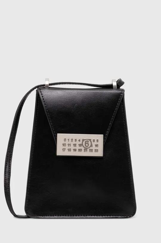 čierna Kožená kabelka MM6 Maison Margiela Numbers Vertical Mini Bag Dámsky