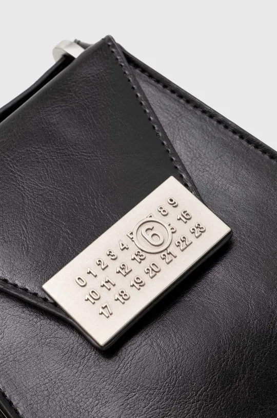 black MM6 Maison Margiela leather handbag Numbers Vertical Mini Bag