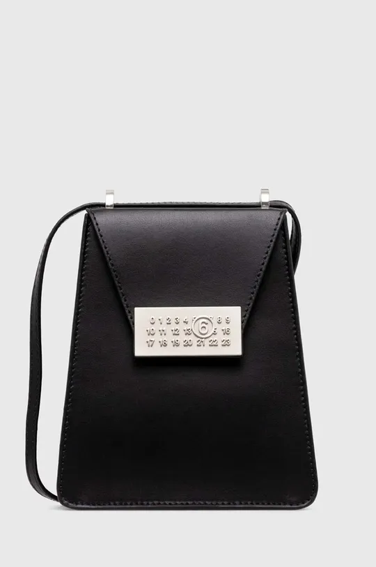 čierna Kožená kabelka MM6 Maison Margiela Numbers Vertical Mini Bag Dámsky