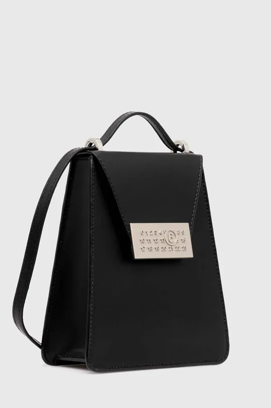MM6 Maison Margiela torebka skórzana Numbers Vertical Mini Bag czarny
