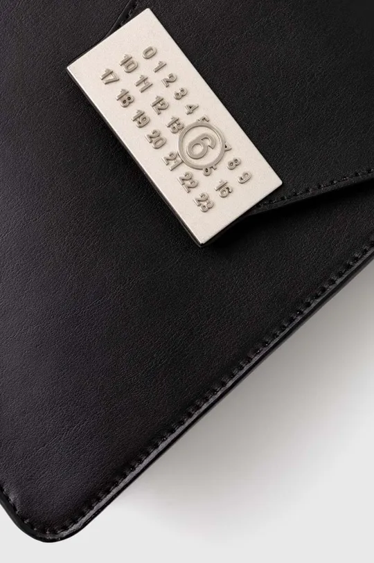 czarny MM6 Maison Margiela torebka skórzana Numbers Vertical Mini Bag