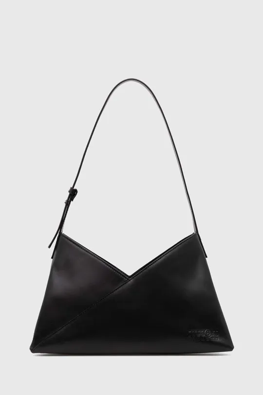 μαύρο Δερμάτινη τσάντα MM6 Maison Margiela Japanese 6 Baguette Soft Γυναικεία