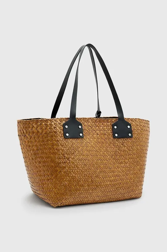 AllSaints torebka MOSLEY STRAW TOTE brązowy