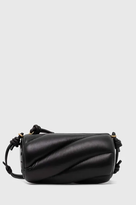 Кожена чанта Fiorucci Black Leather Mella Bag черен