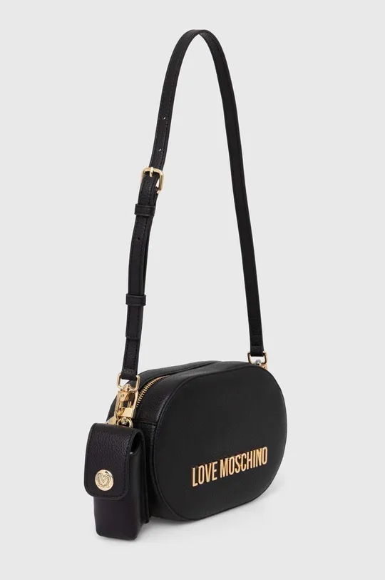 Usnjena torbica Love Moschino črna