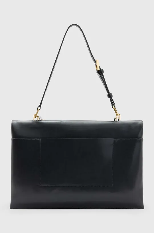 Kožená kabelka AllSaints LUCA SHOULDER BAG čierna