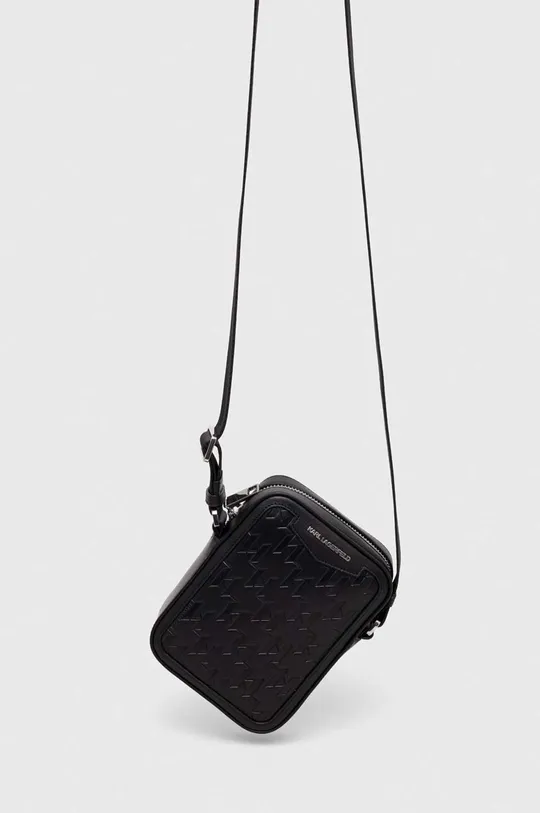 črna Usnjena torbica za okoli pasu Karl Lagerfeld