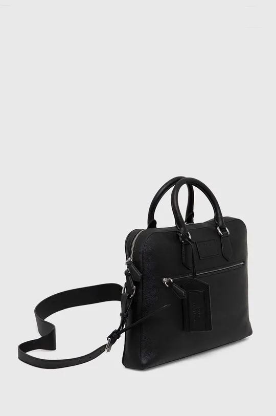 Polo Ralph Lauren torba na laptopa skórzana czarny