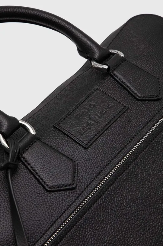 čierna Kožená taška na notebook Polo Ralph Lauren