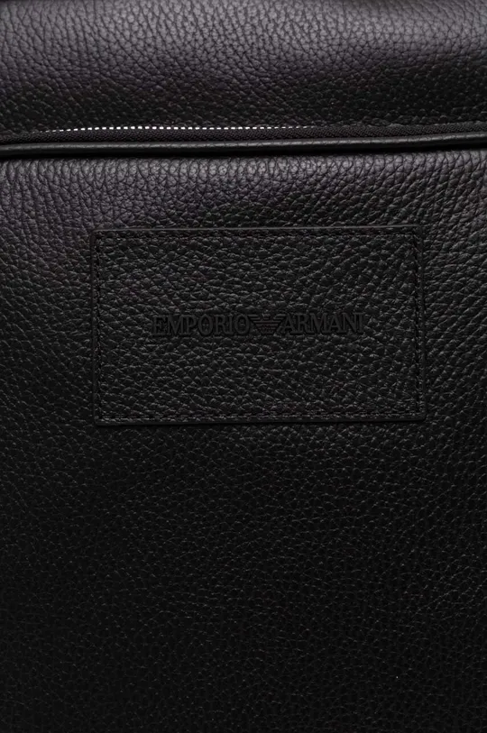 чёрный Кожаный рюкзак Emporio Armani