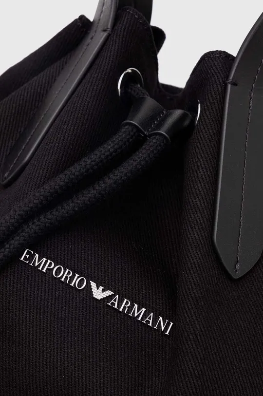 Βαμβακερή τσάντα Emporio Armani μαύρο