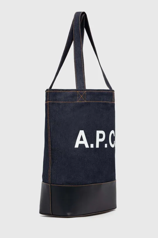 Τσάντα A.P.C. tote axel σκούρο μπλε