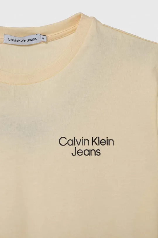 Dječja pamučna majica kratkih rukava Calvin Klein Jeans 100% Pamuk