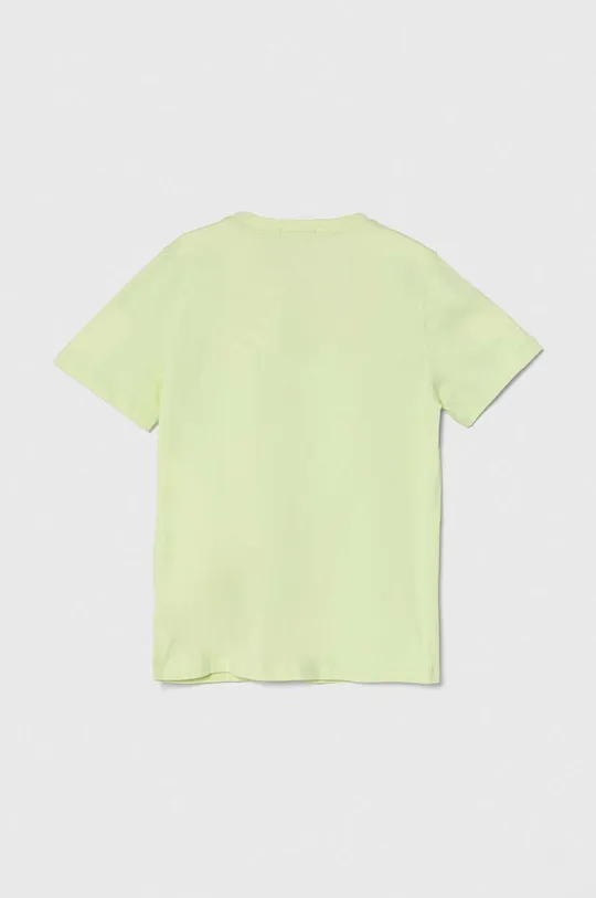 Otroška bombažna kratka majica Calvin Klein Jeans zelena