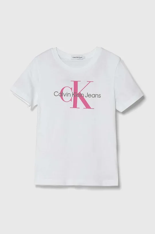 bijela Dječja pamučna majica kratkih rukava Calvin Klein Jeans Za dječake