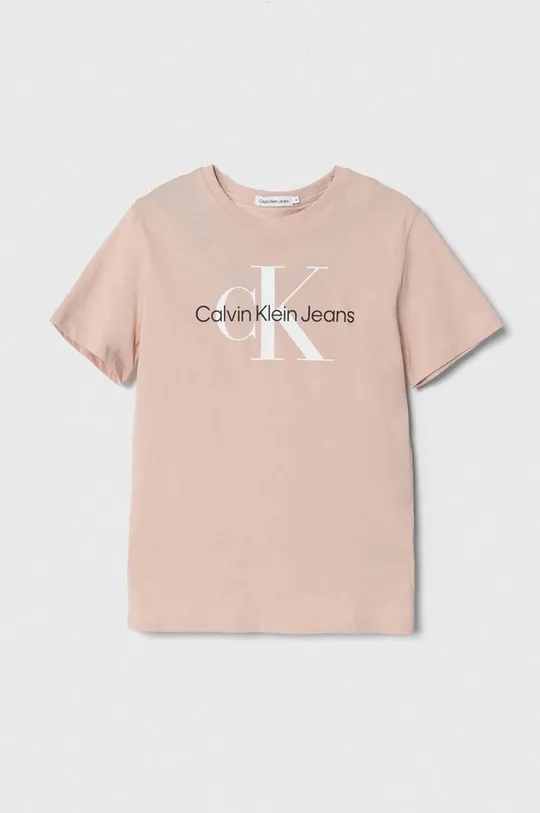 ροζ Παιδικό βαμβακερό μπλουζάκι Calvin Klein Jeans Για αγόρια