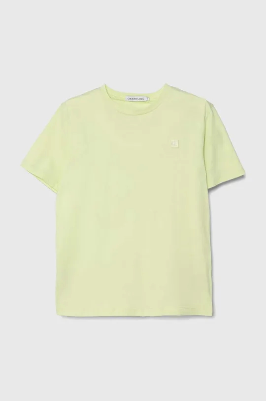 zielony Calvin Klein Jeans t-shirt bawełniany dziecięcy Chłopięcy