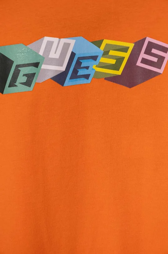 oranžna Otroška bombažna kratka majica Guess