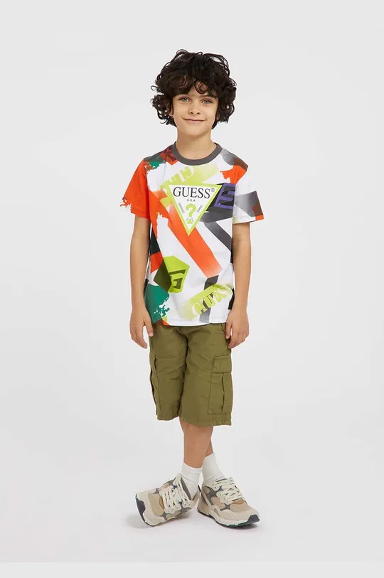 мультиколор Детская хлопковая футболка Guess Для мальчиков