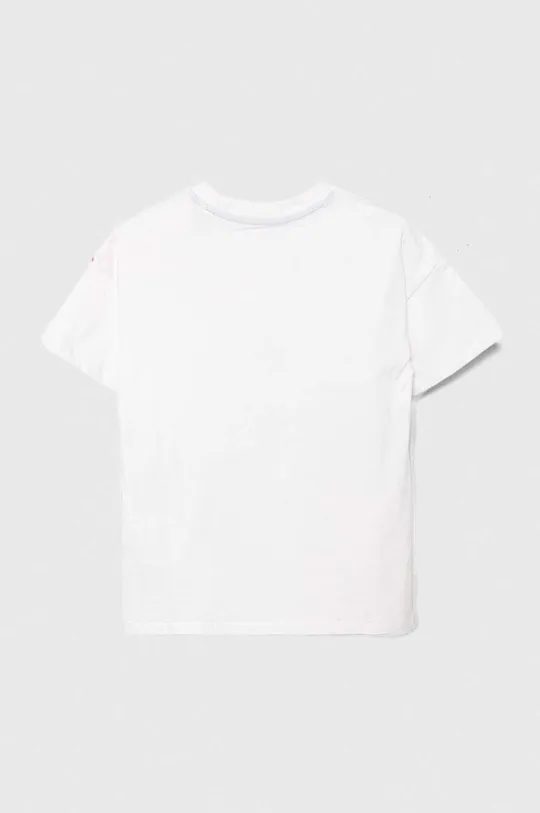 Дитяча бавовняна футболка Guess білий