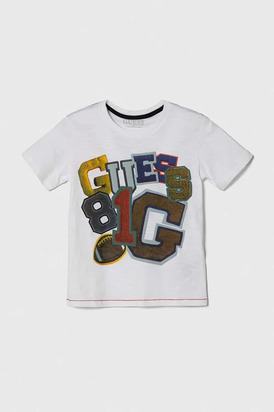 λευκό Παιδικό βαμβακερό μπλουζάκι Guess Για αγόρια