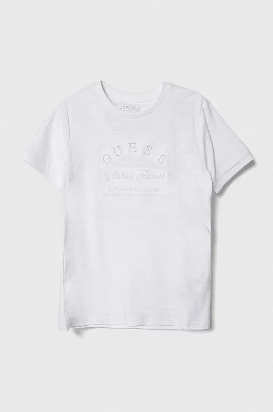 білий Дитяча бавовняна футболка Guess Для хлопчиків