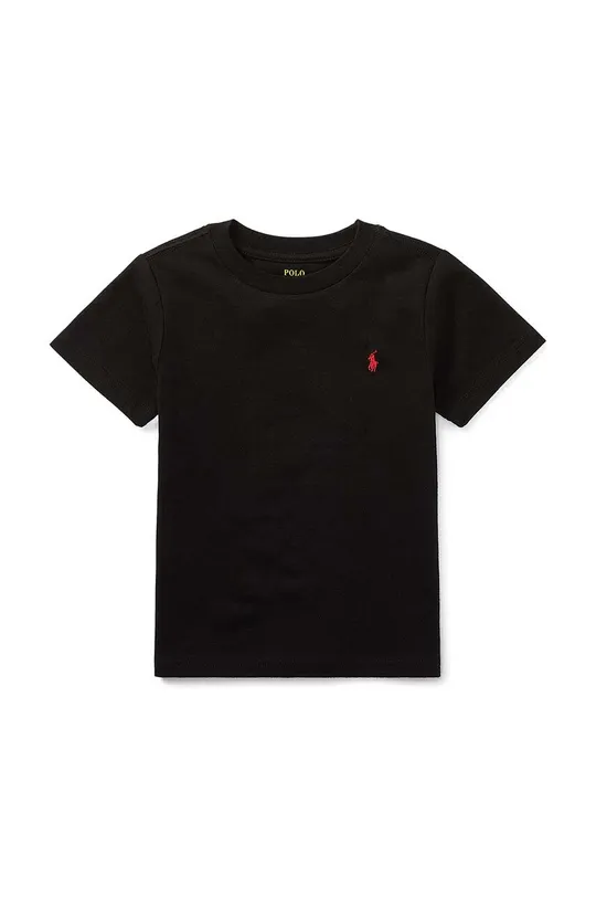 črna Otroška bombažna kratka majica Polo Ralph Lauren Fantovski
