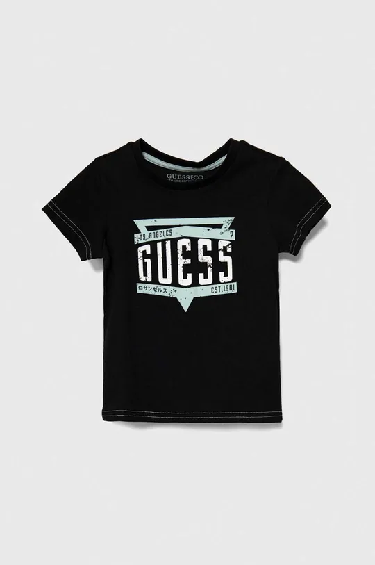 czarny Guess t-shirt bawełniany Chłopięcy