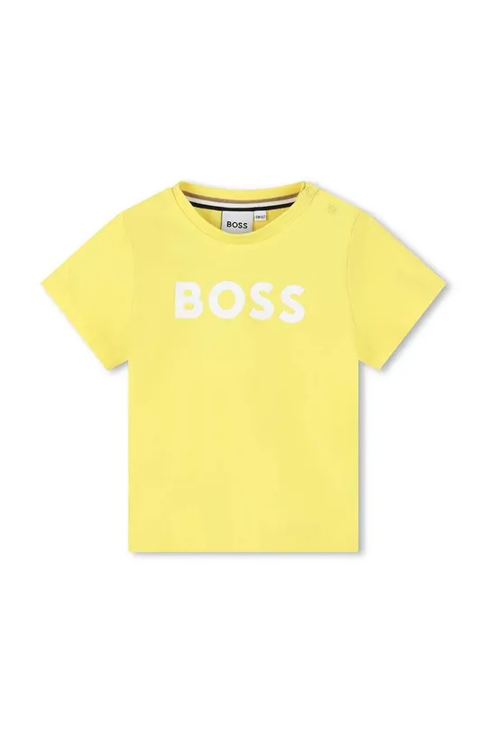зелений Бавовняна футболка для немовлят BOSS Для хлопчиків