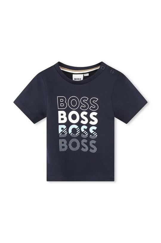 темно-синій Бавовняна футболка для немовлят BOSS Для хлопчиків