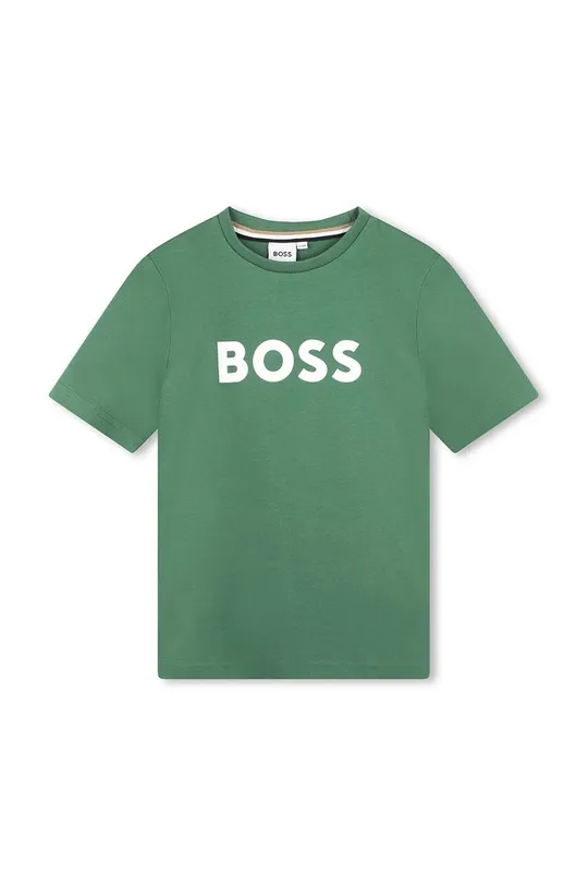 zelená Detské bavlnené tričko BOSS Chlapčenský
