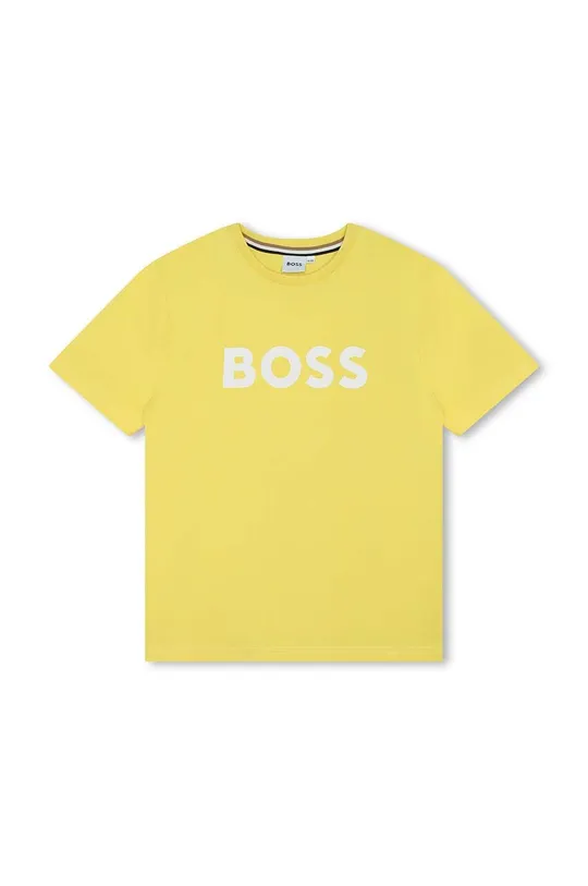 зелёный Детская хлопковая футболка BOSS Для мальчиков