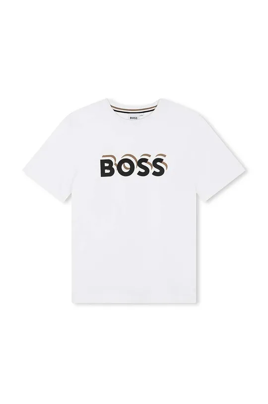 Детская хлопковая футболка BOSS белый